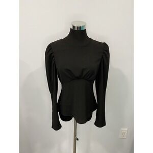 Express Blouse‎ Women's Black Long Sleeve Size XS Polyester NWT